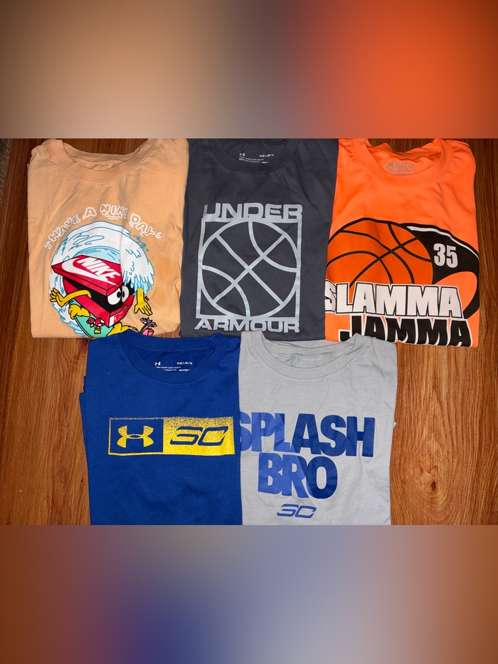 Boys Large Athletic Tees including Under Armour & Nike